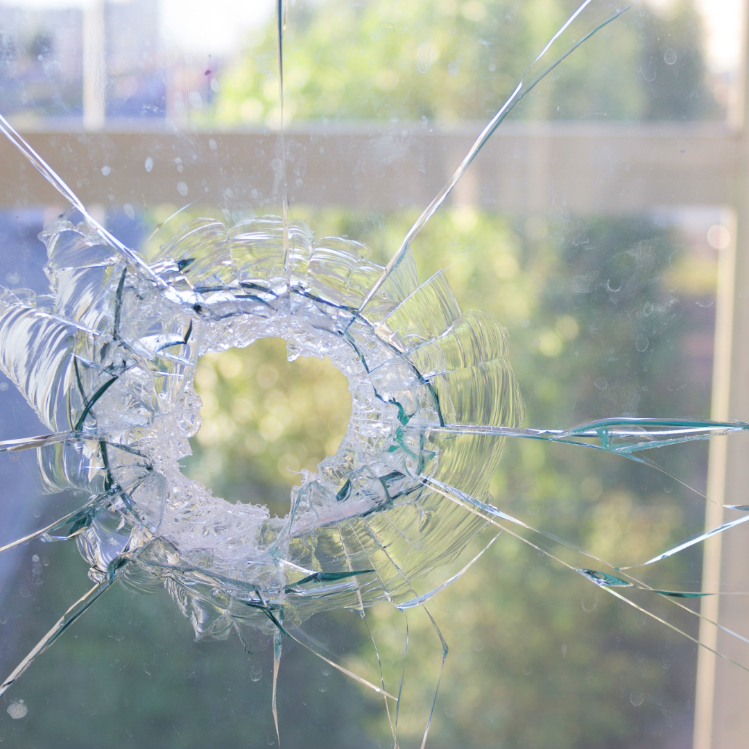 Broken glass protection wndow tint storm theft
